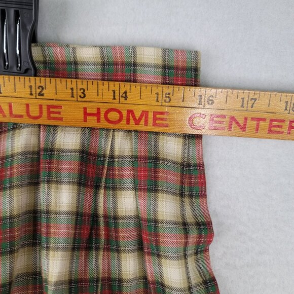 Susan Bristol Tartan Plaid Pleated Midi Skirt Size 14P Fringed Kilt Deadstock US - Picture 9 of 10